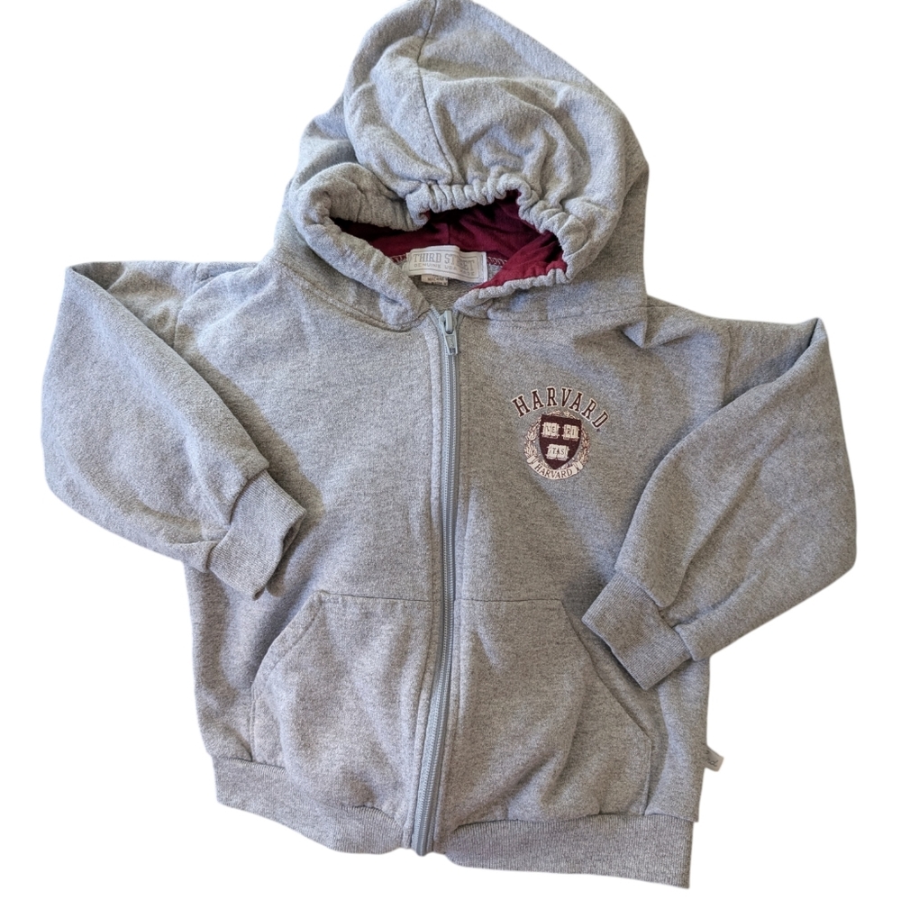 Harvard University‎ Toddler Youth Gray Zip Up Hoodie Sweatshirt Jacket 4T